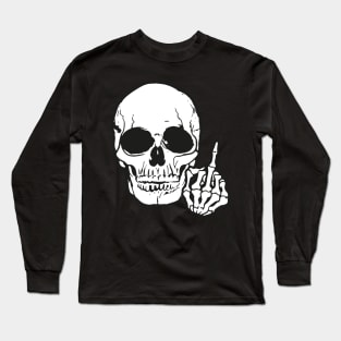 Skull Middle Finger Long Sleeve T-Shirt